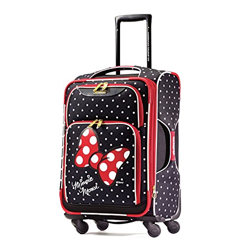 rolling luggage for girls - American Tourister Disney Minnie Mouse Red Bow Softside Spinner