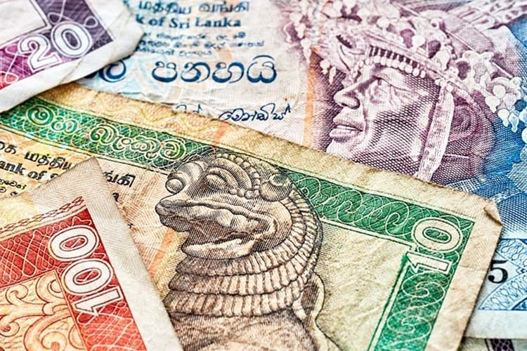 Close up picture of Sri Lankan rupee
