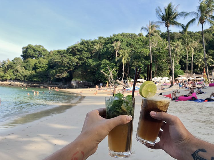 Cocktails at Paradise Beach Phuket Thailand