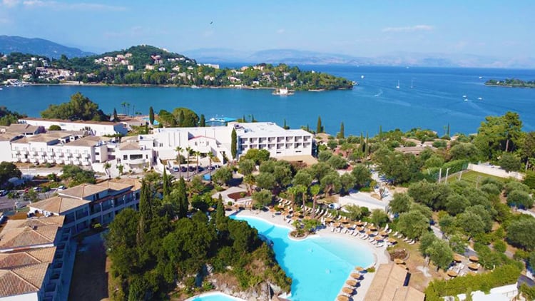 Dreams Corfu Resort & Spa, Greece, aerial view of the resort and pools