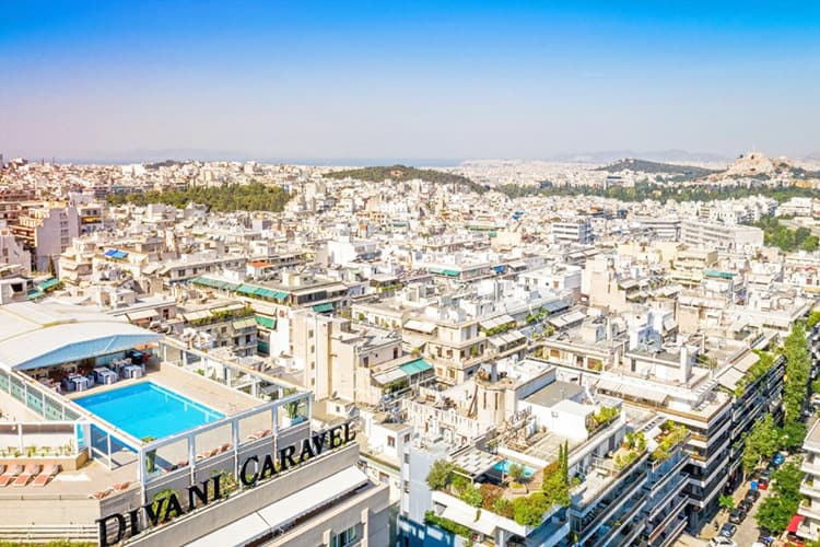 Divani Caravel Hotel Athens, Greece, roof top view